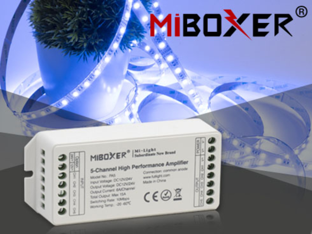 Image of MiLight PA5 jelerősítő RGB, RGBW, RGB+CCT szalagokhoz, 15A