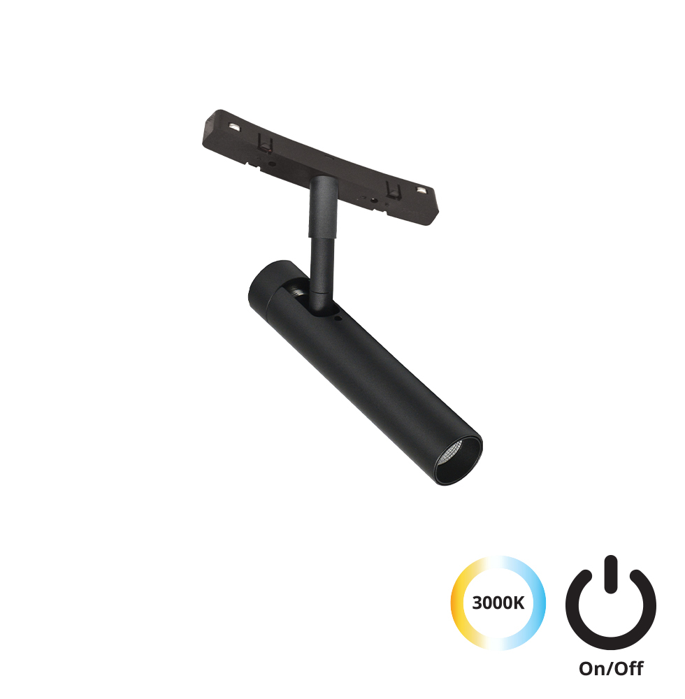 Image of VIOKEF 4282100 Magnetic CURVY 48V-os íves sínrendszeres spot LED lámpa, 5W, 3000K, 195 lm, Ø 2.7 cm, fekete