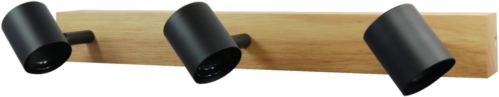 Image of Avide Mennyezeti Lámpa Madeline 3xE27 Foglalattal Fa/Fekete (K)