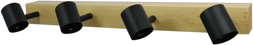 Image of Avide Mennyezeti Lámpa Madeline 4xE27 Foglalattal Fa/Fekete (K)