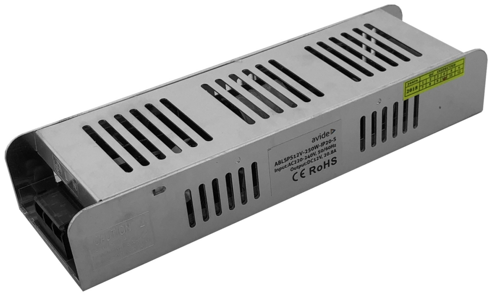 Image of Avide LED Szalag 12V 250W IP20 Slim Tápegység (K)