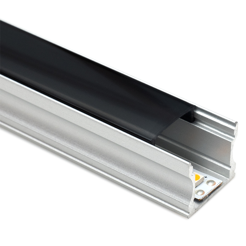Led Profiles ALP-003 Ezüst - Alumínium U profil LED szalaghoz (Fekete búrával)