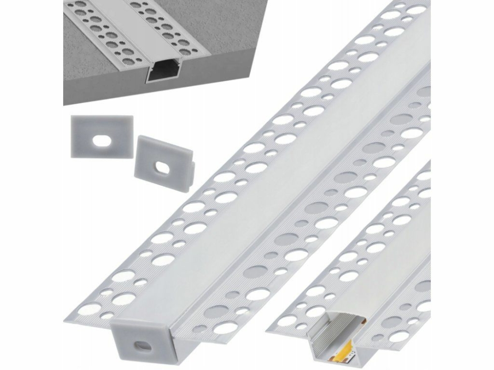 Image of ArtLED Alumínium gipszkarton profil szett, ezüst, opál búrával, 2 méter, 17 mm
