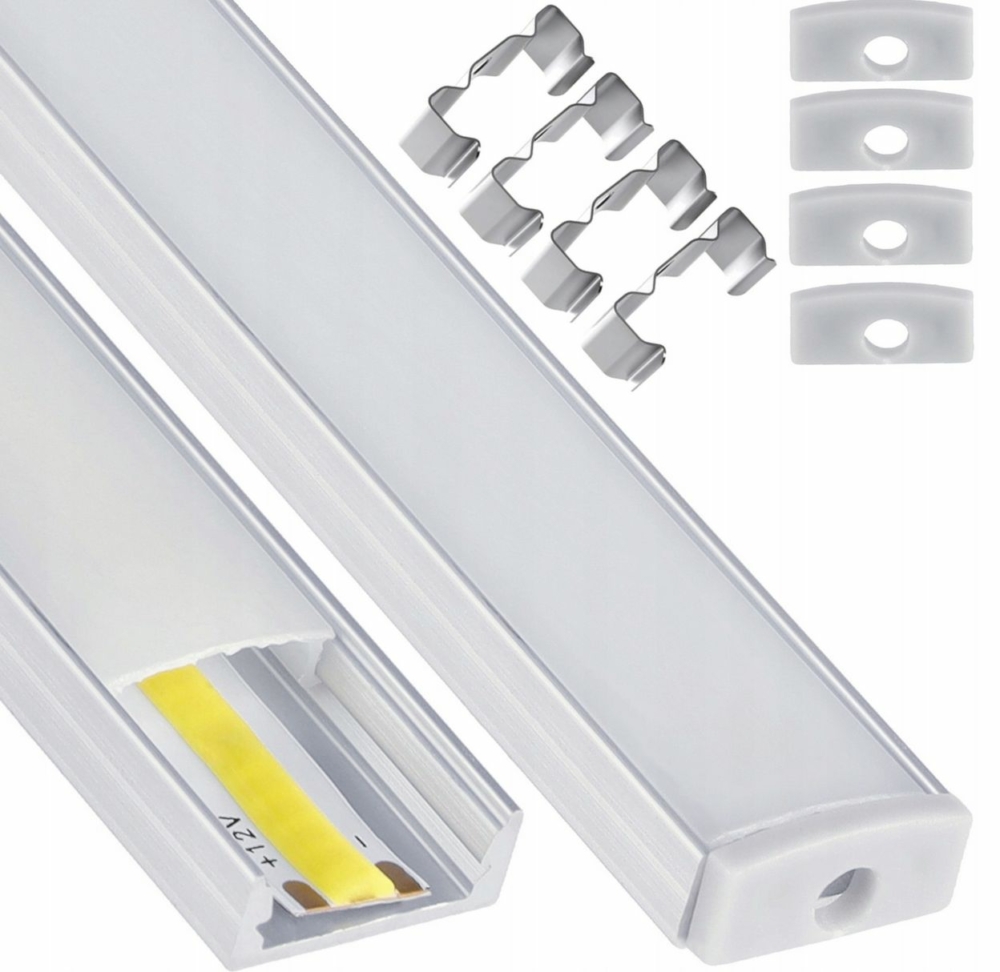 Image of ArtLED Alumínium U profil szett, ezüst, opál búrával, 2 méter, 12.4 mm