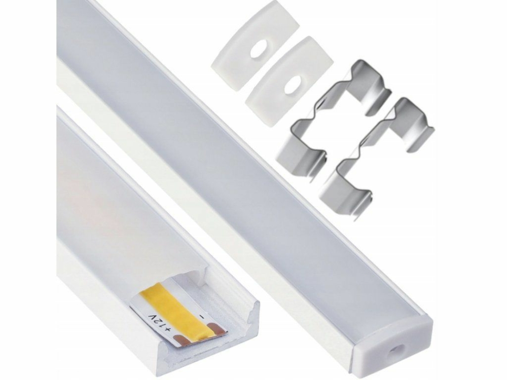 Image of ArtLED Alumínium U profil szett, fehér, opál búrával, 2 méter, 12.4 mm