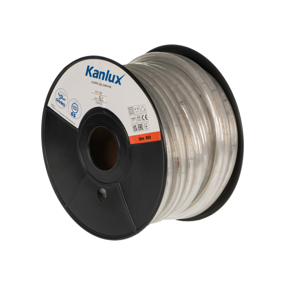 Image of Kanlux Givro LED fénykábel 60W, Piros, 6 lm/m, 30 méter