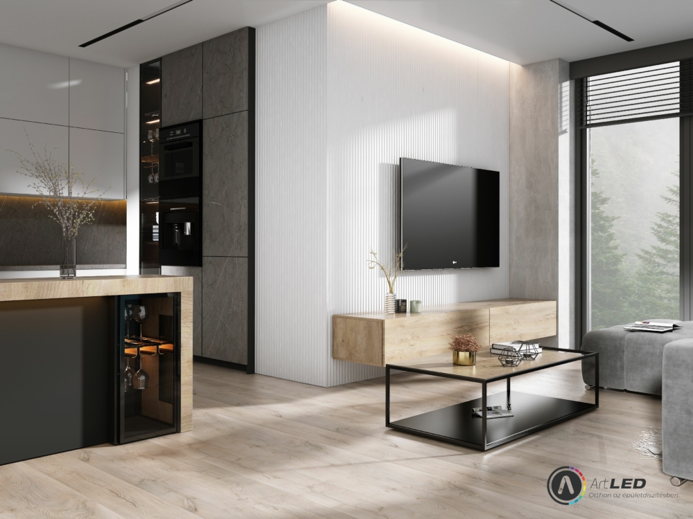 Image of Lamelio INFINITY ONDA lamella panel, fehér, festhető, 12.2 x 270 cm