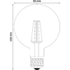 Kép 3/4 - Avide LED filament izzó Globe G95 8W Dimm/Borostyán E27 WW 2400K