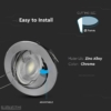 Kép 8/8 - V-TAC Olcsó slim design spot lámpatest (kör), billenthető, króm