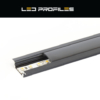 Kép 1/8 - LED Profiles ALP-001 Aluminium U profil fekete - LED szalaghoz, fekete burával