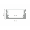 Kép 2/3 - Led Profiles ALP-002 Fehér - Alumínium U profil LED szalaghoz (Fekete búrával)