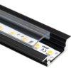 Kép 1/3 - Led Profiles ALP-001 Fekete - Alumínium U profil LED szalaghoz, süllyeszthető (Átlátszó búrával)