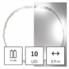 Kép 1/10 - EMOS D3AC06 LED karácsonyi nano fényfüzér, ezüst, 0.9 m, 2x AA, beltéri, hideg fehér, időzítő