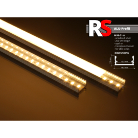 Alumínium U profil LED szalaghoz, átlátszó búrával (felületre), RS MINI-01-A (11283)