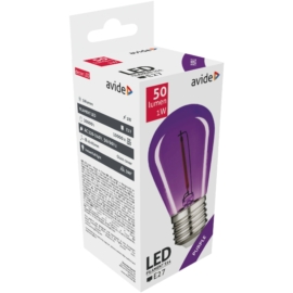 Avide Dekor LED Filament fényforrás 0.6W E27 Lila