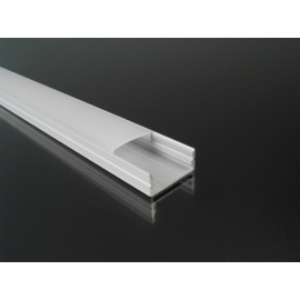 Surface-3 Alumínium U profil ezüst, LED szalaghoz, opál burával