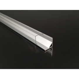 ALP-005 Aluminium sarok profil ezüst, LED szalaghoz, átlátszó burával