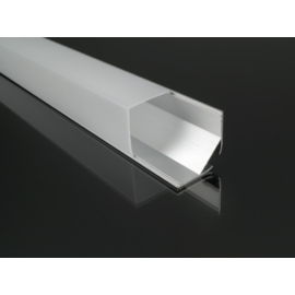 ALP-016S Aluminium sarokprofil ezüst, LED szalaghoz, opál burával