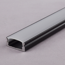 LED Profiles ALP-002 - Aluminium U profil fekete, LED szalaghoz, opál burával