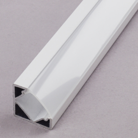 ALP-007 Aluminium sarok profil fehér, LED szalaghoz, opál burával