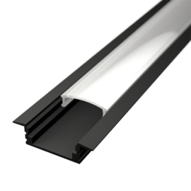 ALP-001 Aluminium U profil fekete - LED szalaghoz, opál burával