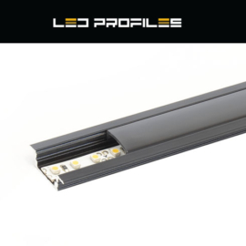 LED Profiles ALP-001 Aluminium U profil fekete - LED szalaghoz, fekete burával