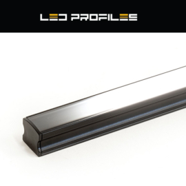 LED Profiles Surface-2 Alumínium U profil fekete, LED szalaghoz, fekete burával