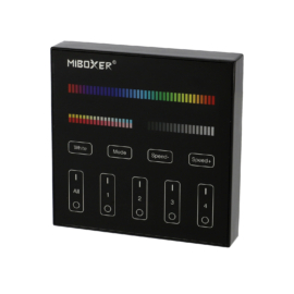 MiLight Group Control RGB+CCT Fali FullColor szabályzó panel, B4, elemes, fekete