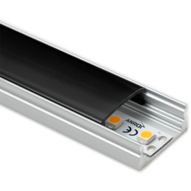 Led Profiles ALP-002 Ezüst - Alumínium U profil LED szalaghoz (Fekete búrával)