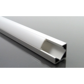 LED Profiles ALP-007 Aluminium sarok profil ezüst, LED szalaghoz, opál burával
