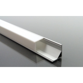 ALP-005 Aluminium sarok profil ezüst, LED szalaghoz, opál burával