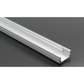 LED Profiles ALP-002 - Aluminium U profil ezüst, LED szalaghoz, átlátszó burával