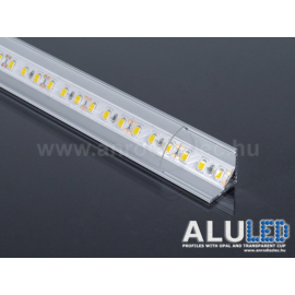 LED Profiles ALP-006 Aluminium sarok profil ezüst, LED szalaghoz, átlátszó burával