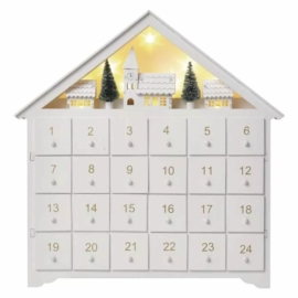EMOS DCWW02 LED adventi naptár, fa, 35x33 cm, 2x AA, beltéri, meleg fehér, időzítő
