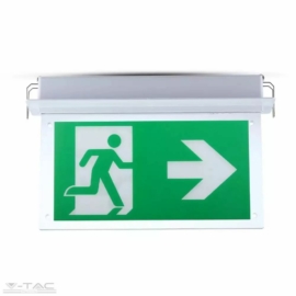 V-TAC 2W süllyeszthető fix LED vészkijárat jelző lámpa IP20 6000K