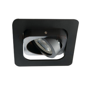 Kép 1/2 - Kanlux Beépíthető spot lámpatest ALREN R DTL-B négyzet, billenthető, alu, fekete
