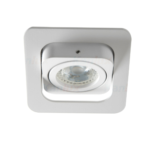 Kép 1/3 - Kanlux Beépíthető spot lámpatest ALREN R DTL-W négyzet, billenthető, alu, fehér