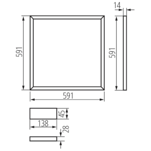 Kép 6/6 - Kanlux AVAR Design LED panel 60x60 cm, 40W 6400K, 3800 lumen