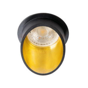 Kép 2/6 - Kanlux Beépíthető spot lámpatest SPAG S fekete/arany