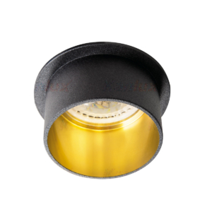 Kép 1/6 - Kanlux Beépíthető spot lámpatest SPAG S fekete/arany