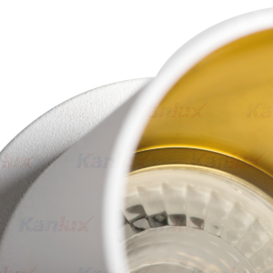 Kép 2/8 - Kanlux Beépíthető spot lámpatest SPAG D fehér/arany