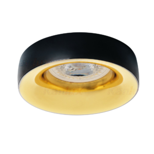 Kép 1/4 - Kanlux Beépíthető spot lámpatest ELNIS L fekete/arany