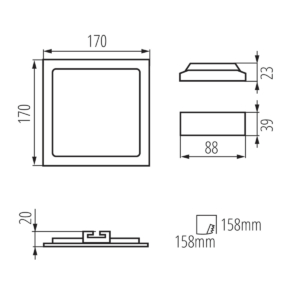 Kép 6/6 - Kanlux beépíthető LED panel KATRO 12W, 4000K, 660 lumen