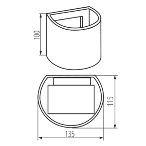 Kép 9/9 - Kanlux Homlokzati lámpatest REKA LED EL 7W-O-W