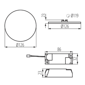 Kép 11/11 - Kanlux beépíthető LED panel AREL 10W, 4000K, 940 lumen