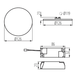Kép 11/11 - Kanlux beépíthető LED panel AREL 10W, 2700K, 890 lumen