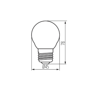 Kép 3/3 - Kanlux LED fényforrás XLED G45 E27 4.5W, 470 lumen, 2700 K