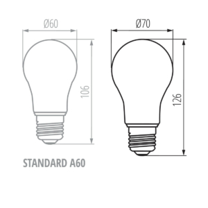 Kép 5/5 - Kanlux E27 XLED filament fényforrás 18W, 3000K, 2450 lm, A70