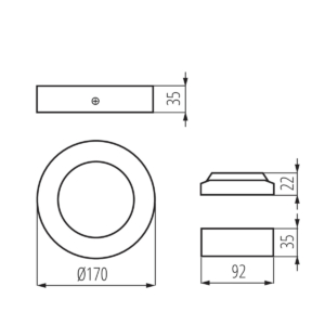 Kép 4/4 - Kanlux CARSA LED panel V2LED 12W, 4000K, fekete, 660 lumen