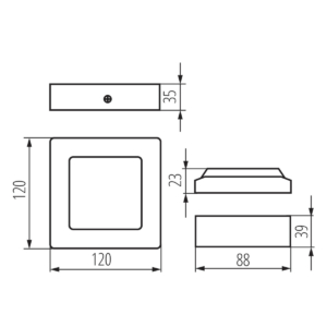 Kép 3/3 - Kanlux KANTI LED panel V2LED 6W, 4000K, fehér, 330 lumen